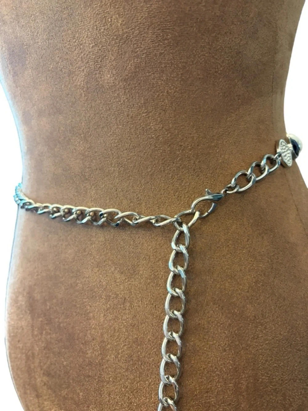 Women's Chain Belt Silver Beaded Jeweled Dress Fashion Ladies Metal Up‎ To 45”